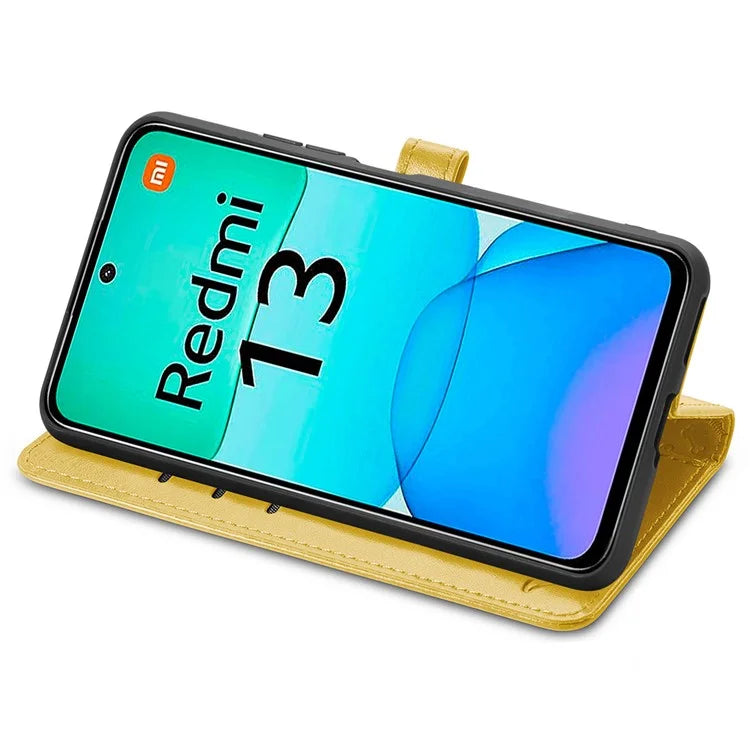 For Xiaomi Redmi 13 5G / 13 4G Case Cat Dog Imprint Leather Flip Phone Cover