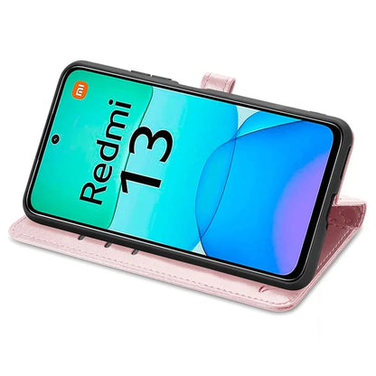 For Xiaomi Redmi 13 5G / 13 4G Case Cat Dog Imprint Leather Flip Phone Cover