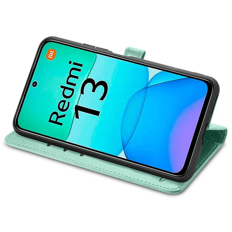 For Xiaomi Redmi 13 5G / 13 4G Case Cat Dog Imprint Leather Flip Phone Cover