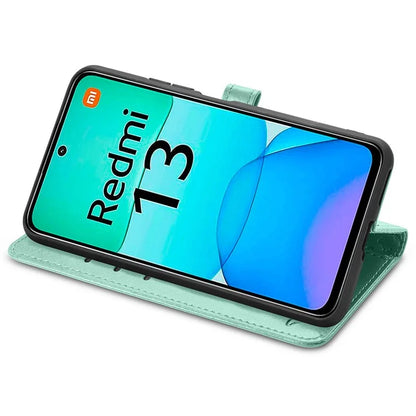 For Xiaomi Redmi 13 5G / 13 4G Case Cat Dog Imprint Leather Flip Phone Cover