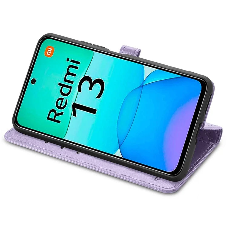 For Xiaomi Redmi 13 5G / 13 4G Case Cat Dog Imprint Leather Flip Phone Cover
