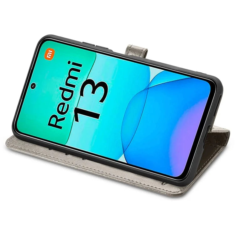 For Xiaomi Redmi 13 5G / 13 4G Case Cat Dog Imprint Leather Flip Phone Cover