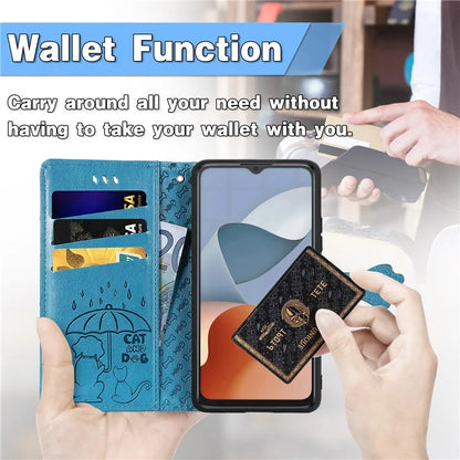 For ZTE Blade A34 Case PU Leather Wallet Phone Cover Cat Dog Pattern