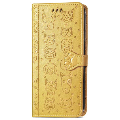 For ZTE Blade A34 Case PU Leather Wallet Phone Cover Cat Dog Pattern