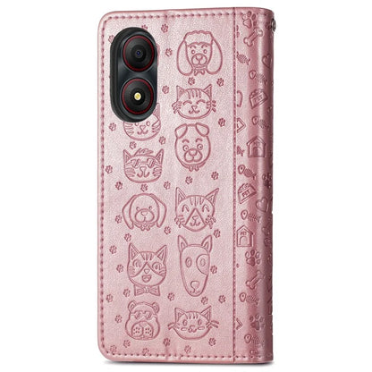 For ZTE Blade A34 Case PU Leather Wallet Phone Cover Cat Dog Pattern