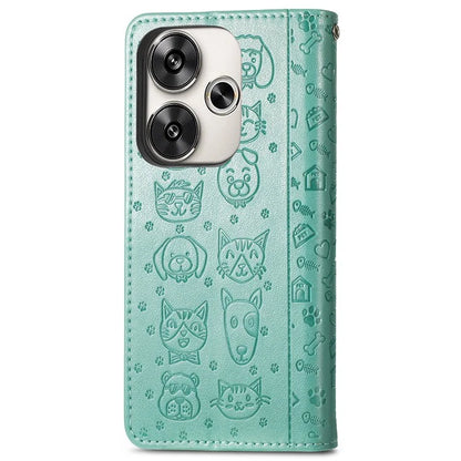 For Xiaomi Redmi Turbo 3 5G / Poco F6 5G Case Leather Phone Cover Cat Dog Imprint