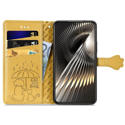 For Xiaomi Redmi Turbo 3 5G / Poco F6 5G Case Leather Phone Cover Cat Dog Imprint