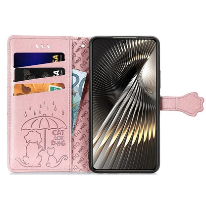 For Xiaomi Redmi Turbo 3 5G / Poco F6 5G Case Leather Phone Cover Cat Dog Imprint