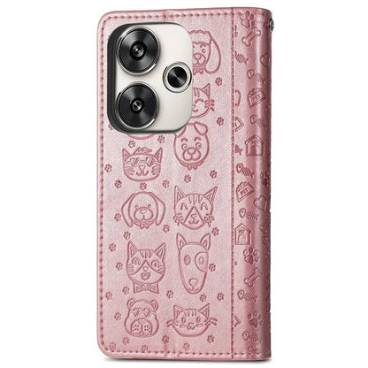 For Xiaomi Redmi Turbo 3 5G / Poco F6 5G Case Leather Phone Cover Cat Dog Imprint