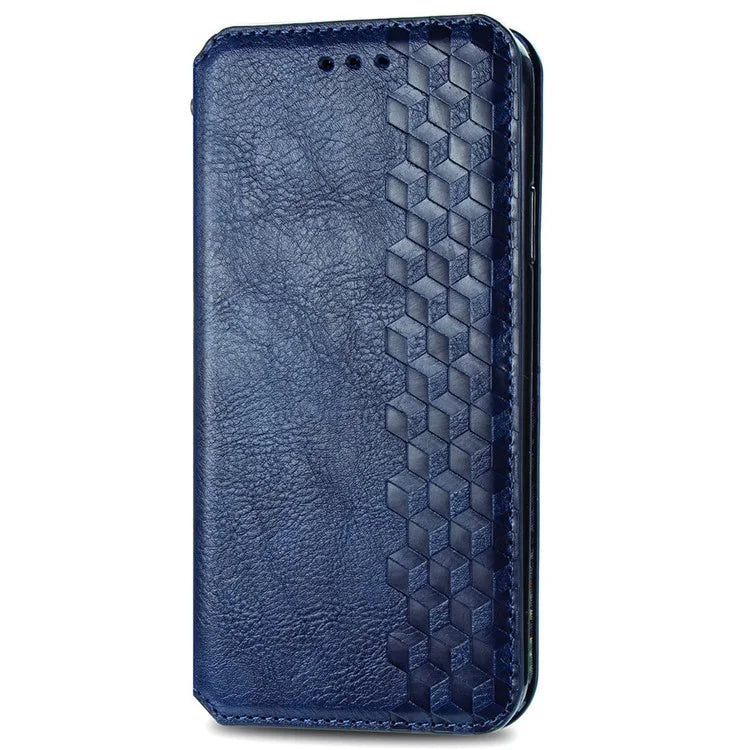 For Xiaomi Redmi Turbo 3 5G / Poco F6 5G Case Leather Strong Magnetic Phone Cover Imprinted Rhombus
