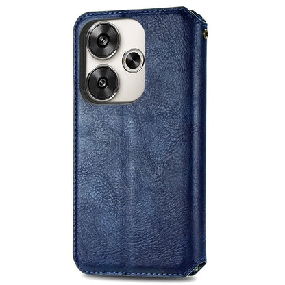 For Xiaomi Redmi Turbo 3 5G / Poco F6 5G Case Leather Strong Magnetic Phone Cover Imprinted Rhombus
