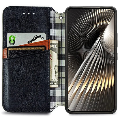 For Xiaomi Redmi Turbo 3 5G / Poco F6 5G Case Leather Strong Magnetic Phone Cover Imprinted Rhombus