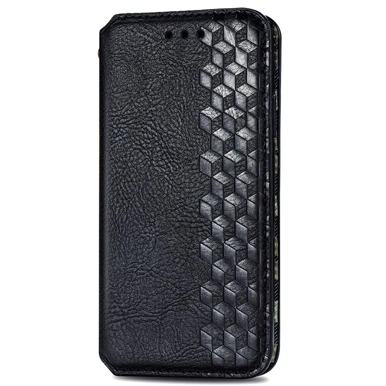For Xiaomi Redmi Turbo 3 5G / Poco F6 5G Case Leather Strong Magnetic Phone Cover Imprinted Rhombus