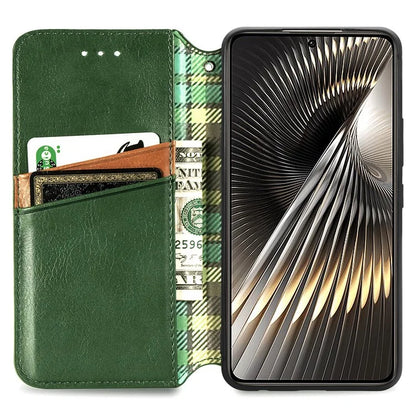 For Xiaomi Redmi Turbo 3 5G / Poco F6 5G Case Leather Strong Magnetic Phone Cover Imprinted Rhombus