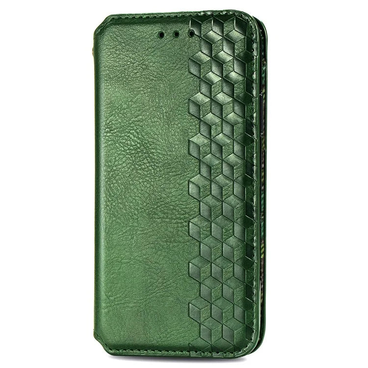 For Xiaomi Redmi Turbo 3 5G / Poco F6 5G Case Leather Strong Magnetic Phone Cover Imprinted Rhombus