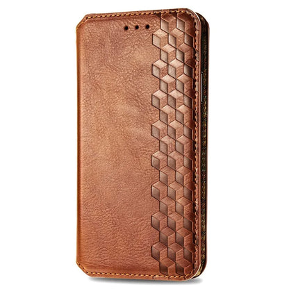 For Xiaomi Redmi Turbo 3 5G / Poco F6 5G Case Leather Strong Magnetic Phone Cover Imprinted Rhombus