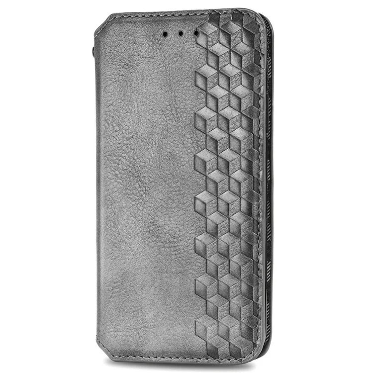 For Xiaomi Redmi Turbo 3 5G / Poco F6 5G Case Leather Strong Magnetic Phone Cover Imprinted Rhombus