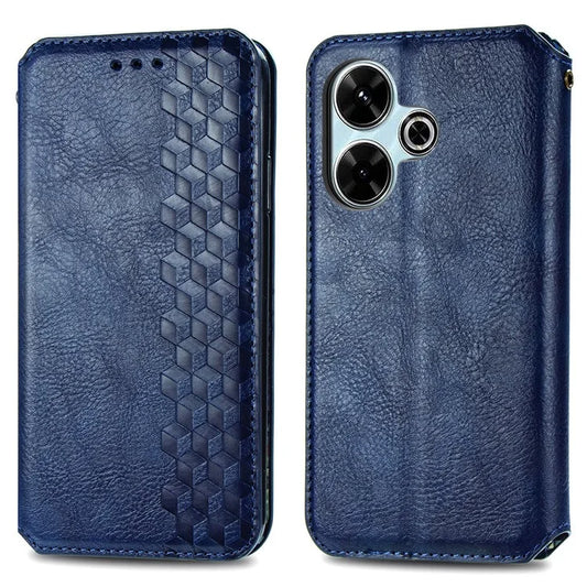 For Xiaomi Redmi 13 5G / 13 4G Case Rhombus Pattern Imprinted Leather Phone Cover Wallet Stand Card Slots