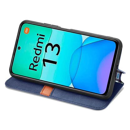 For Xiaomi Redmi 13 5G / 13 4G Case Rhombus Pattern Imprinted Leather Phone Cover Wallet Stand Card Slots