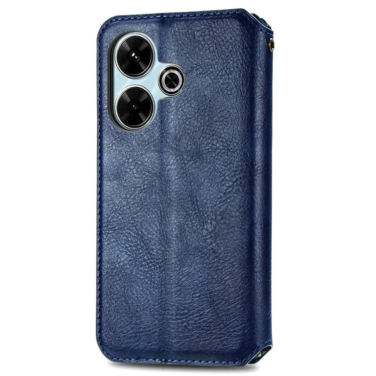 For Xiaomi Redmi 13 5G / 13 4G Case Rhombus Pattern Imprinted Leather Phone Cover Wallet Stand Card Slots