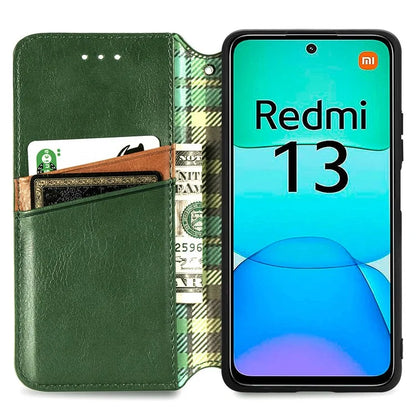 For Xiaomi Redmi 13 5G / 13 4G Case Rhombus Pattern Imprinted Leather Phone Cover Wallet Stand Card Slots