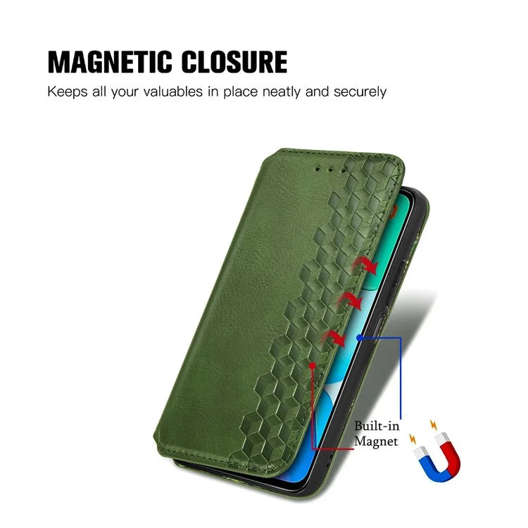 For Xiaomi Redmi 13 5G / 13 4G Case Rhombus Pattern Imprinted Leather Phone Cover Wallet Stand Card Slots