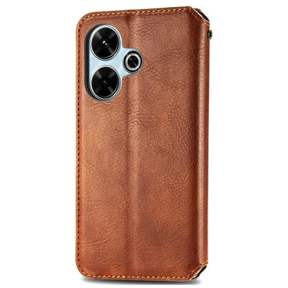For Xiaomi Redmi 13 5G / 13 4G Case Rhombus Pattern Imprinted Leather Phone Cover Wallet Stand Card Slots