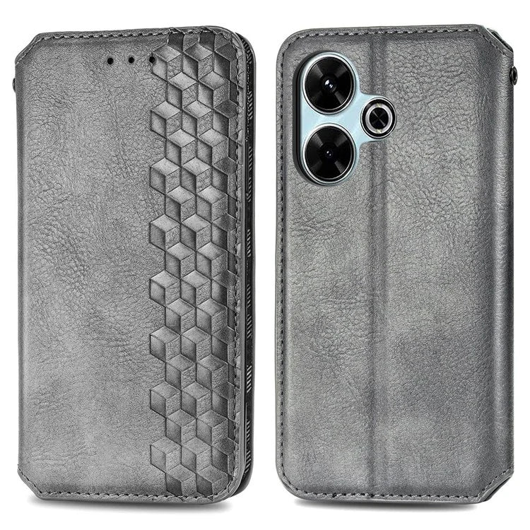 For Xiaomi Redmi 13 5G / 13 4G Case Rhombus Pattern Imprinted Leather Phone Cover Wallet Stand Card Slots
