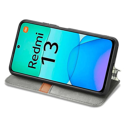 For Xiaomi Redmi 13 5G / 13 4G Case Rhombus Pattern Imprinted Leather Phone Cover Wallet Stand Card Slots