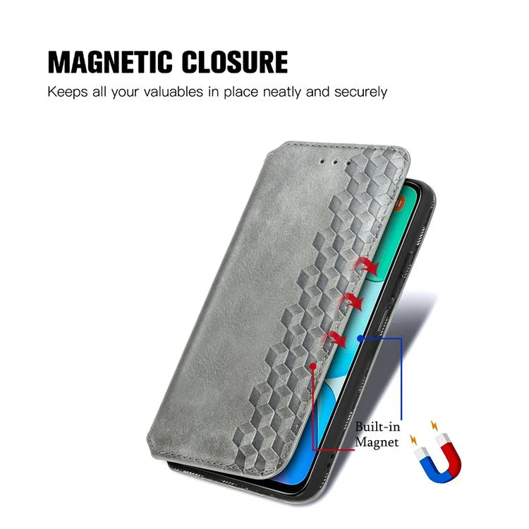 For Xiaomi Redmi 13 5G / 13 4G Case Rhombus Pattern Imprinted Leather Phone Cover Wallet Stand Card Slots