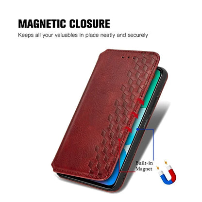 For Xiaomi Redmi 13 5G / 13 4G Case Rhombus Pattern Imprinted Leather Phone Cover Wallet Stand Card Slots