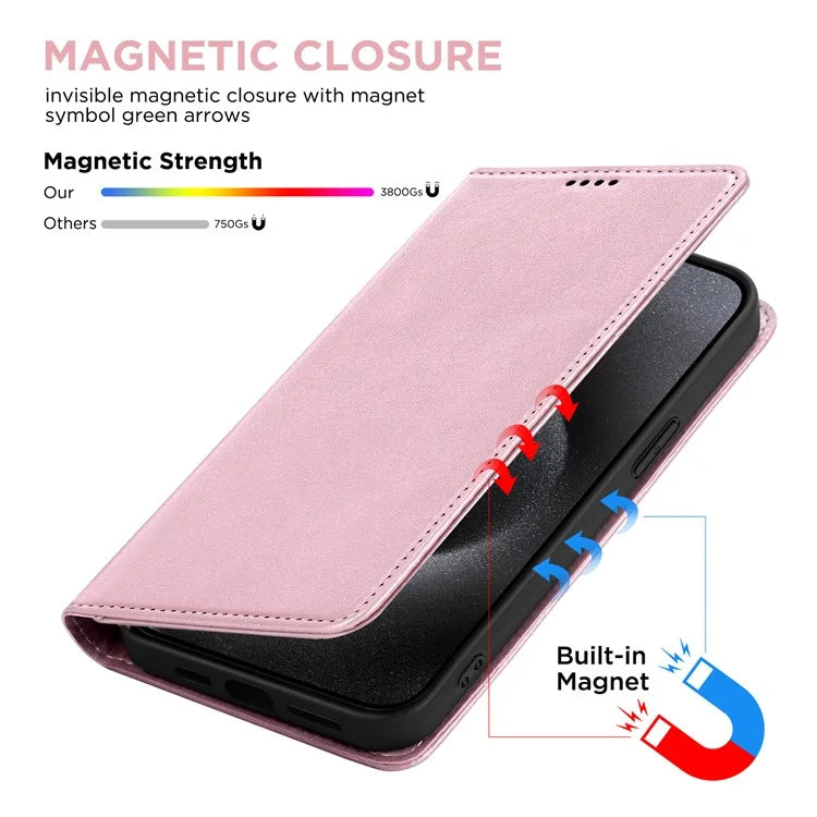 For iPhone 15 Pro Max Case RFID Blocking Wallet PU Leather Flip Phone Cover