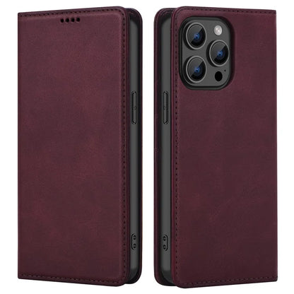 For iPhone 15 Pro Max Case RFID Blocking Wallet PU Leather Flip Phone Cover
