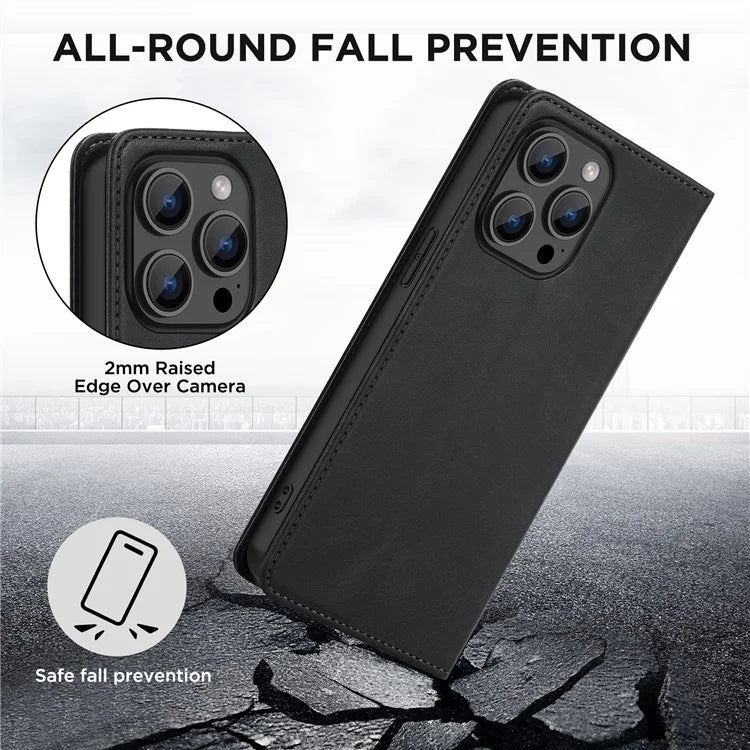 For iPhone 15 Pro Max Case RFID Blocking Wallet PU Leather Flip Phone Cover