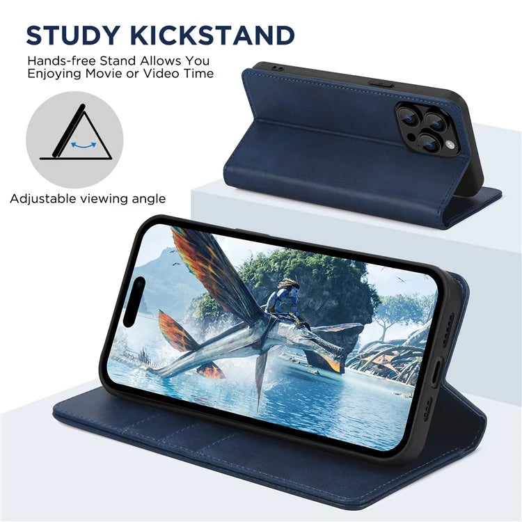 For iPhone 15 Pro Max Case RFID Blocking Wallet PU Leather Flip Phone Cover