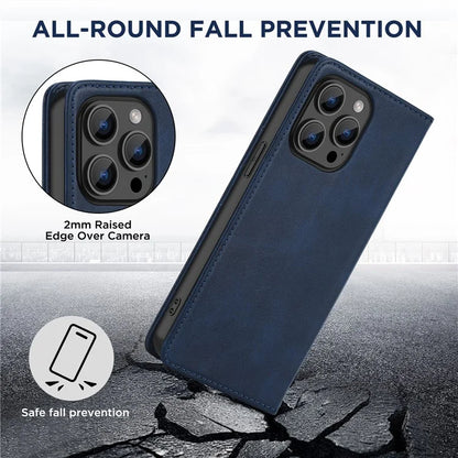 For iPhone 15 Pro Max Case RFID Blocking Wallet PU Leather Flip Phone Cover