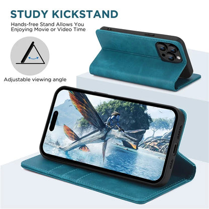 For iPhone 15 Pro Max Case RFID Blocking Wallet PU Leather Flip Phone Cover