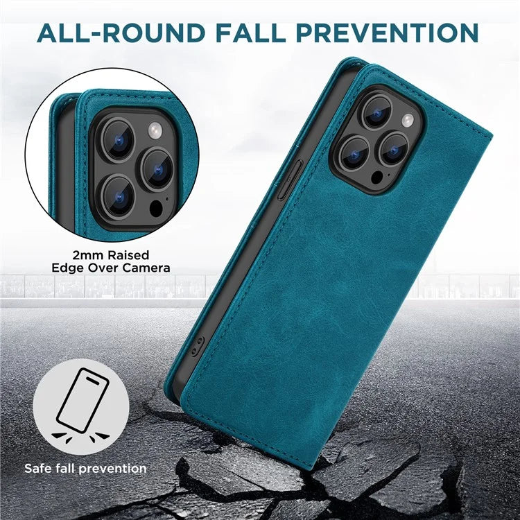 For iPhone 15 Pro Max Case RFID Blocking Wallet PU Leather Flip Phone Cover