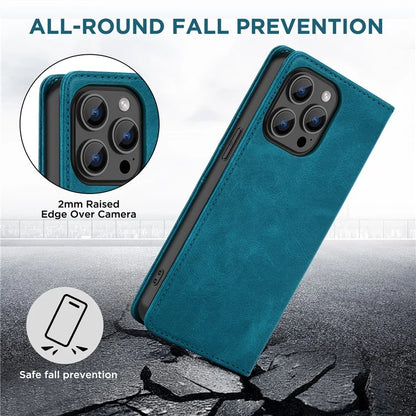 For iPhone 15 Pro Max Case RFID Blocking Wallet PU Leather Flip Phone Cover