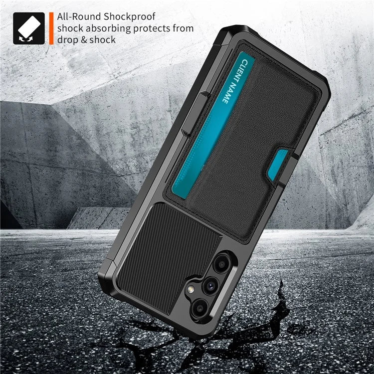 ZM02 For Samsung Galaxy A25 5G (Global) (161.0 X 76.5 X 8.3mm) Case Card Slot Leather+TPU Defender Phone Cover