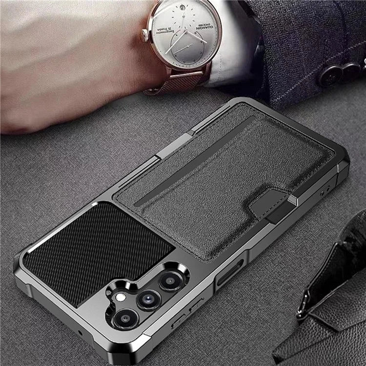 ZM02 For Samsung Galaxy A25 5G (Global) (161.0 X 76.5 X 8.3mm) Case Card Slot Leather+TPU Defender Phone Cover
