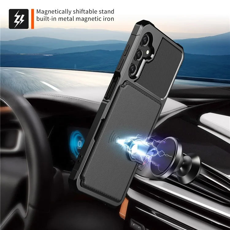 ZM03 For Samsung Galaxy A25 5G (Global) (161.0 X 76.5 X 8.3mm) Case PU Leather+TPU Anti Fall Phone Cover Card Slots