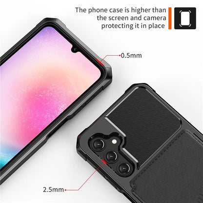 ZM03 For Samsung Galaxy A25 5G (Global) (161.0 X 76.5 X 8.3mm) Case PU Leather+TPU Anti Fall Phone Cover Card Slots