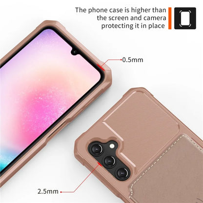 ZM03 For Samsung Galaxy A25 5G (Global) (161.0 X 76.5 X 8.3mm) Case PU Leather+TPU Anti Fall Phone Cover Card Slots