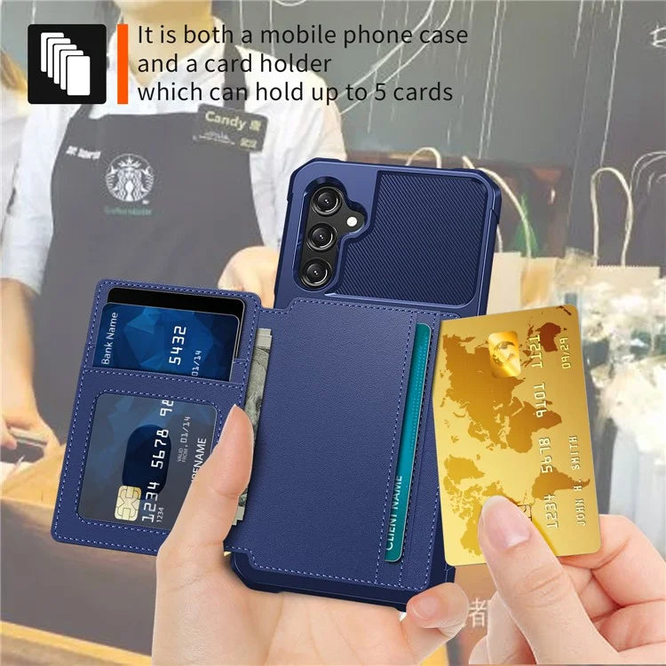 ZM03 For Samsung Galaxy A25 5G (Global) (161.0 X 76.5 X 8.3mm) Case PU Leather+TPU Anti Fall Phone Cover Card Slots