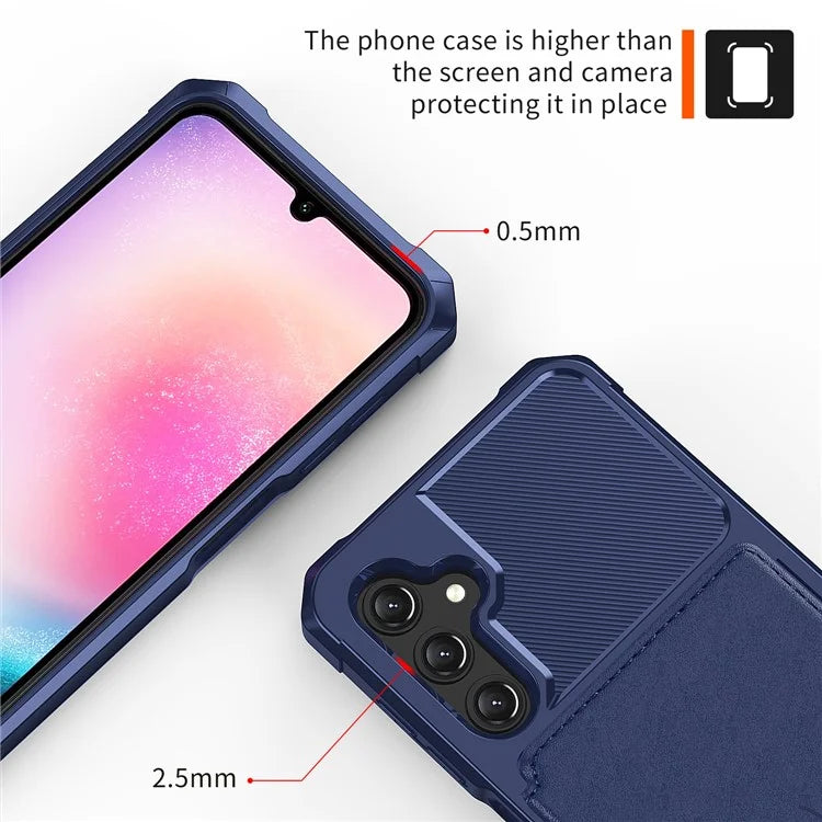 ZM03 For Samsung Galaxy A25 5G (Global) (161.0 X 76.5 X 8.3mm) Case PU Leather+TPU Anti Fall Phone Cover Card Slots