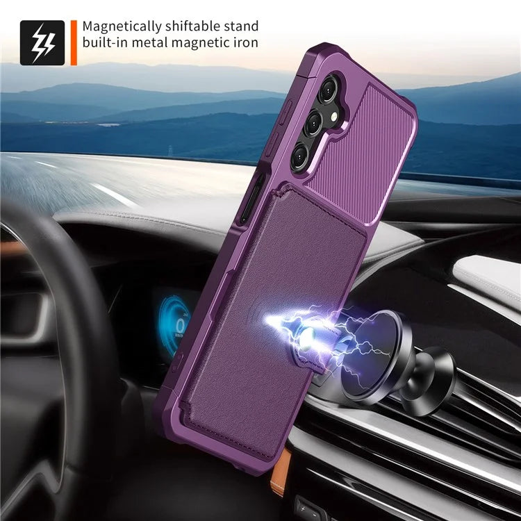 ZM03 For Samsung Galaxy A25 5G (Global) (161.0 X 76.5 X 8.3mm) Case PU Leather+TPU Anti Fall Phone Cover Card Slots