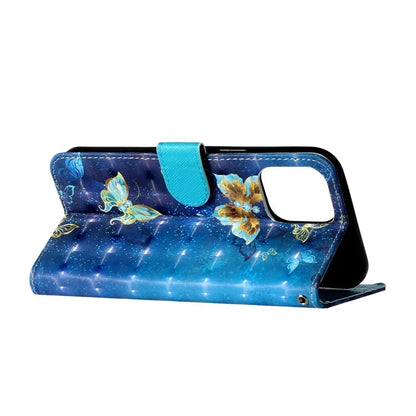 For iPhone 16 Pro Case Leather 3D Pattern Printed Phone Cover Stand Card Holder