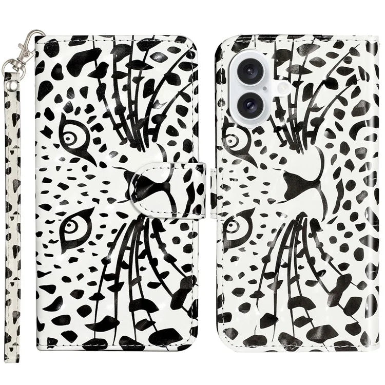 For iPhone 16 Plus Case 3D Pattern Printed Leather Wallet Phone Cover Stand Bookstyle