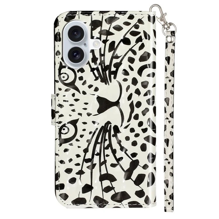 For iPhone 16 Plus Case 3D Pattern Printed Leather Wallet Phone Cover Stand Bookstyle